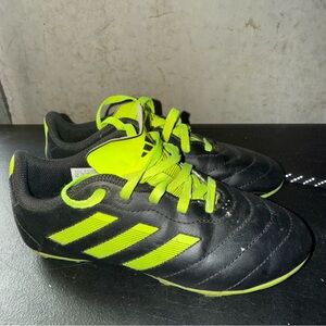 Adidas Kids Black and Neon Green Shoes
